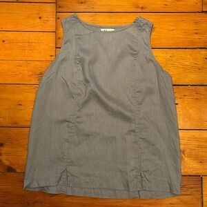 Andrea Jovine 100% linen blue tunic shift top. Sleeveless, linen, summer